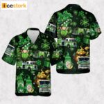 Green Fire Trucks Patricks Day Hawaiian Shirt