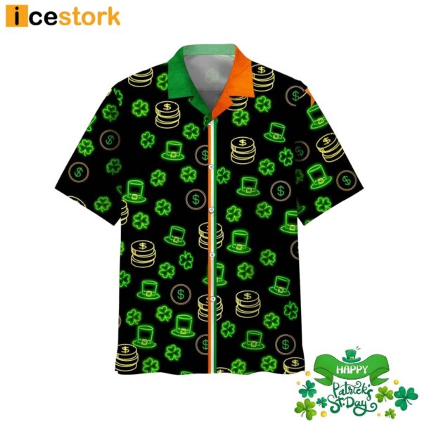 Green Neon Irish St Patrick Day Hawaiian Shirt