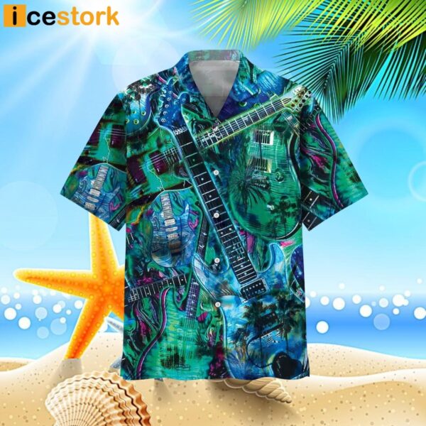 Guitar Tropical Hawaiian Shirt