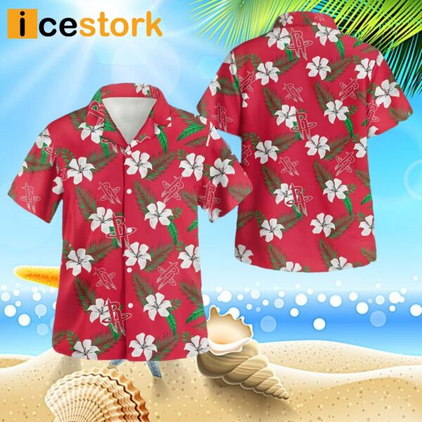 Houston Rockets 3D Button Hawaiian Shirt