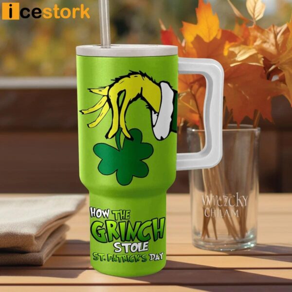 How The Grinch Stole St Patrick Day 40oz Stanley Tumbler