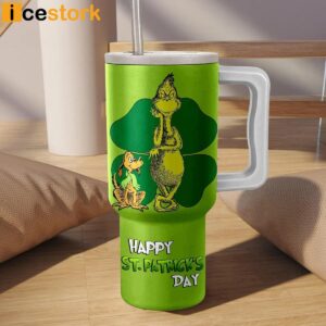 How The Grinch Stole St Patrick Day 40oz Stanley Tumbler