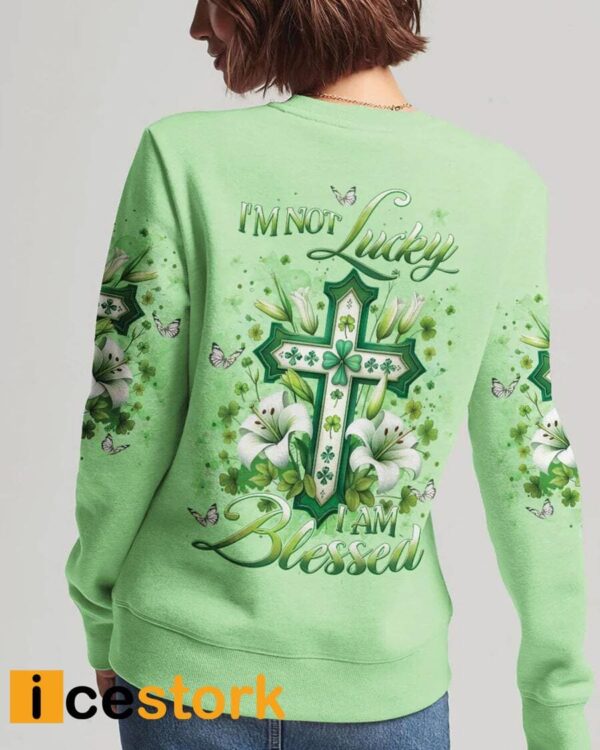 I’m Not Lucky I Am Blessed Women’s Patrick’s Day All Over Print Shirt