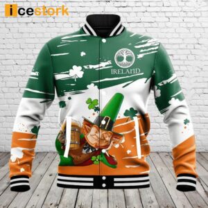 Ireland St Patrick's Day Leprechaun Beer Baseball Jacket