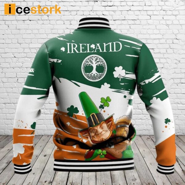 Ireland St Patrick’s Day Leprechaun Beer Baseball Jacket