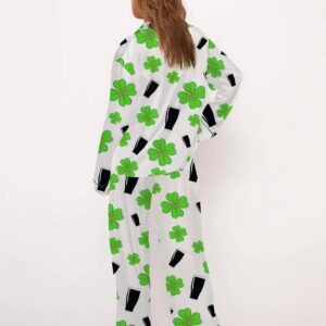 Irish Stout Beer Four Leaf Clovers Pajama Set