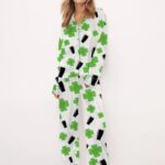 Irish Stout Beer Four Leaf Clovers Pajama Set