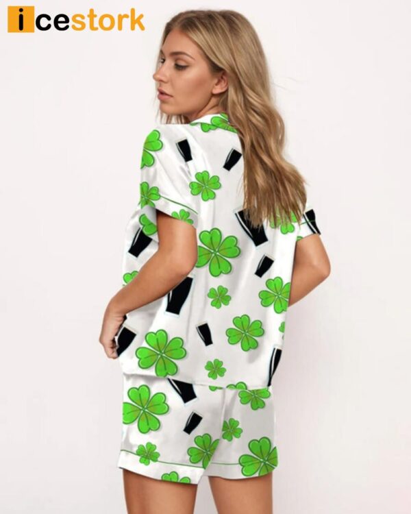 Irish Stout Beer Four Leaf Clovers Pajama Short Set