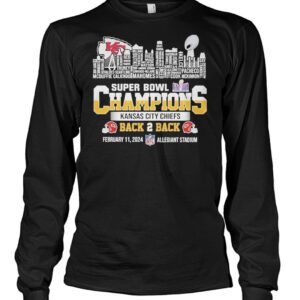 KC Chiefs Super Bowl Champions LVIII 2024 Back2back Skyline Shirt