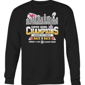 KC Chiefs Super Bowl Champions LVIII 2024 Back2back Skyline Shirt