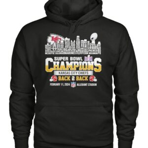 KC Chiefs Super Bowl Champions LVIII 2024 Back2back Skyline Shirt