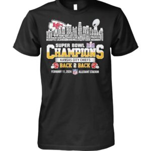 KC Chiefs Super Bowl Champions LVIII 2024 Back2back Skyline Shirt