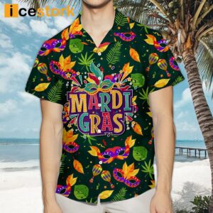 Mardi Gras Mask Pattern Hawaiian Shirt