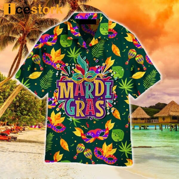 Mardi Gras Mask Pattern Hawaiian Shirt