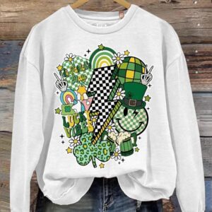 Retro St Patrick's Day Print Casual Sweatshirt