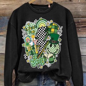 Retro St Patrick's Day Print Casual Sweatshirt