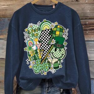 Retro St Patrick's Day Print Casual Sweatshirt