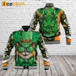 Saint Patricks Day Cat With Green Hat Baseball Jacket