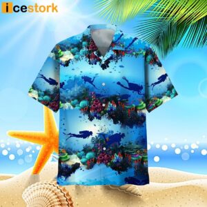 Scuba Diving Light Ocean Hawaiian Shirt