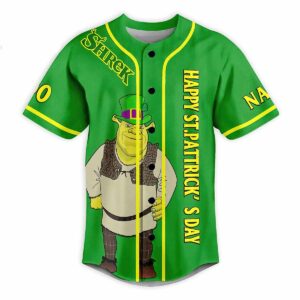 Shrek Happy St Patrick’s Day I Believe In Luck Custom Baseball Jersey