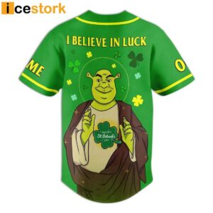 Shrek I Believe In Luck St Patrick's Day Baseball Jersey