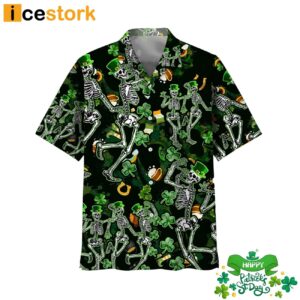 Skeleton Irish St Patrick Day Hawaiian Shirt