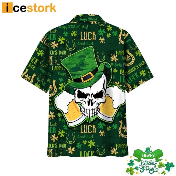 Skull Beer Green Irish St Patrick Day Hawaiian Shirt