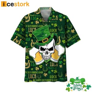 Skull Beer Green Irish St Patrick Day Hawaiian Shirt