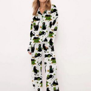 St. Patrick Black Cat Pajama Set