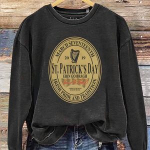 St Patrick's Day Oval label Art Design Print Casual Sweatshirt