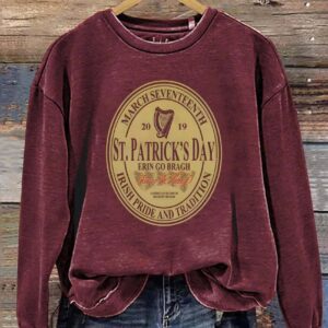 St Patrick's Day Oval label Art Design Print Casual Sweatshirt