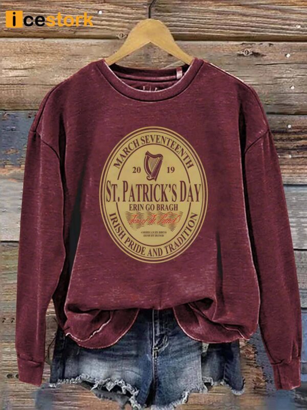 St Patrick’s Day Oval label Art Design Print Casual Sweatshirt