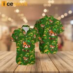 St Patricks Day Red Panda Print Gold Coins Hawaiian Shirt