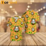 St Patricks Day Sheep Shamrocks Gold Rainbow Matching Hawaiian Shirt