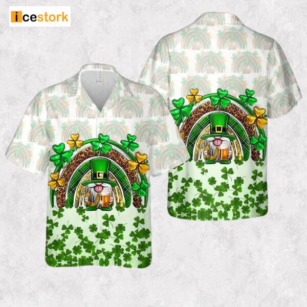 St Patrick’s Day Gnome Rainbow Hawaiian Shirt