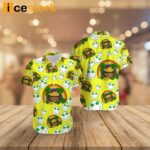 St Patricks Shamrock Gold Leopard Rainbow Hawaiian Shirt