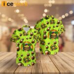 St Patricks Shamrock Gold Leopard Rainbow Print Beer Hawaiian Shirt