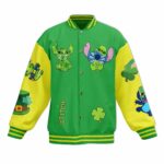 Stitch Let the Shenanigans Begin St Patricks Day Baseball Jacket