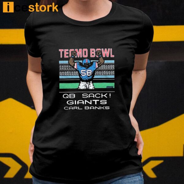 Tecmo Bowl Giants Carl Banks Shirt