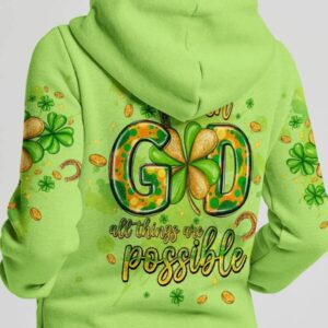 With God All Things Are Possible Patrick's Day Women's All Over Print Shirt