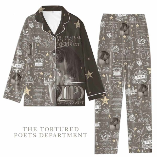 The Tortured Poets Department Taylor Button Pajamas Set