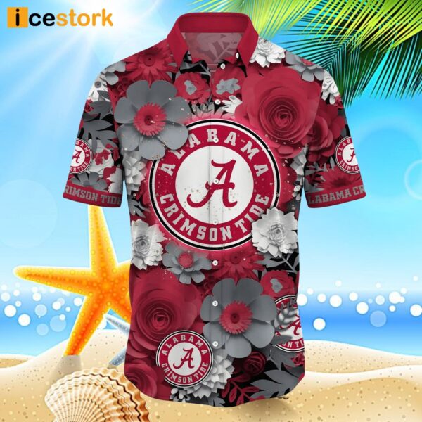 Alabama Crimson Tide NCAA1 Flower Hawaiian Shirt