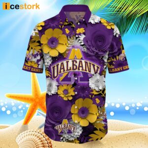 Albany Great Danes NCAA3 Flower Hawaiian Shirt