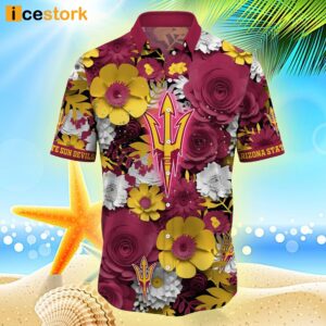 Arizona State Sun Devils NCAA2 Flower Hawaiian Shirt