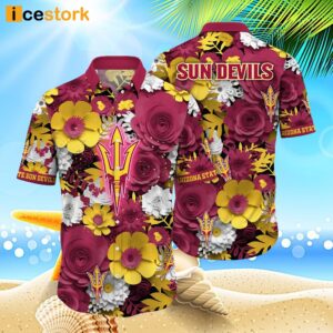 Arizona State Sun Devils NCAA2 Flower Hawaiian Shirt