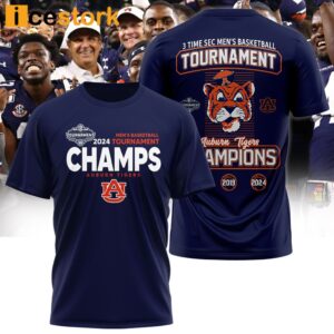 Auburn 3 Time Sec Men's Basketball Tournament Champions Combo Classic Cap T Shirt Hoodie 2