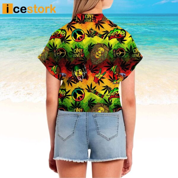Bob Marley Button Up Hawaiian Shirt