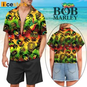 Bob Marley Button Up Hawaiian Shirt