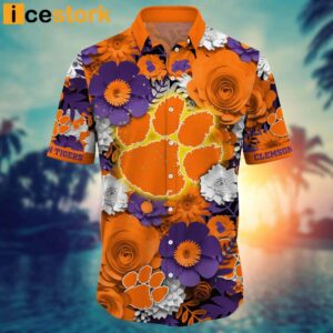 Clemson Tigers NCAA1 Flower Hawaiian Shirt