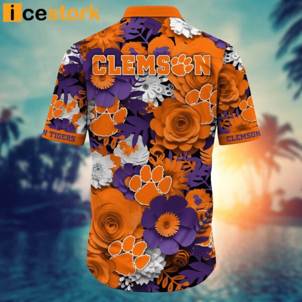 Clemson Tigers NCAA1 Flower Hawaiian Shirt
